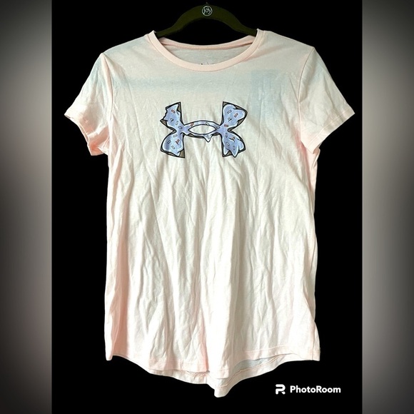 Under Armour girl’s size large pink graphic tee - Picture 1 of 6